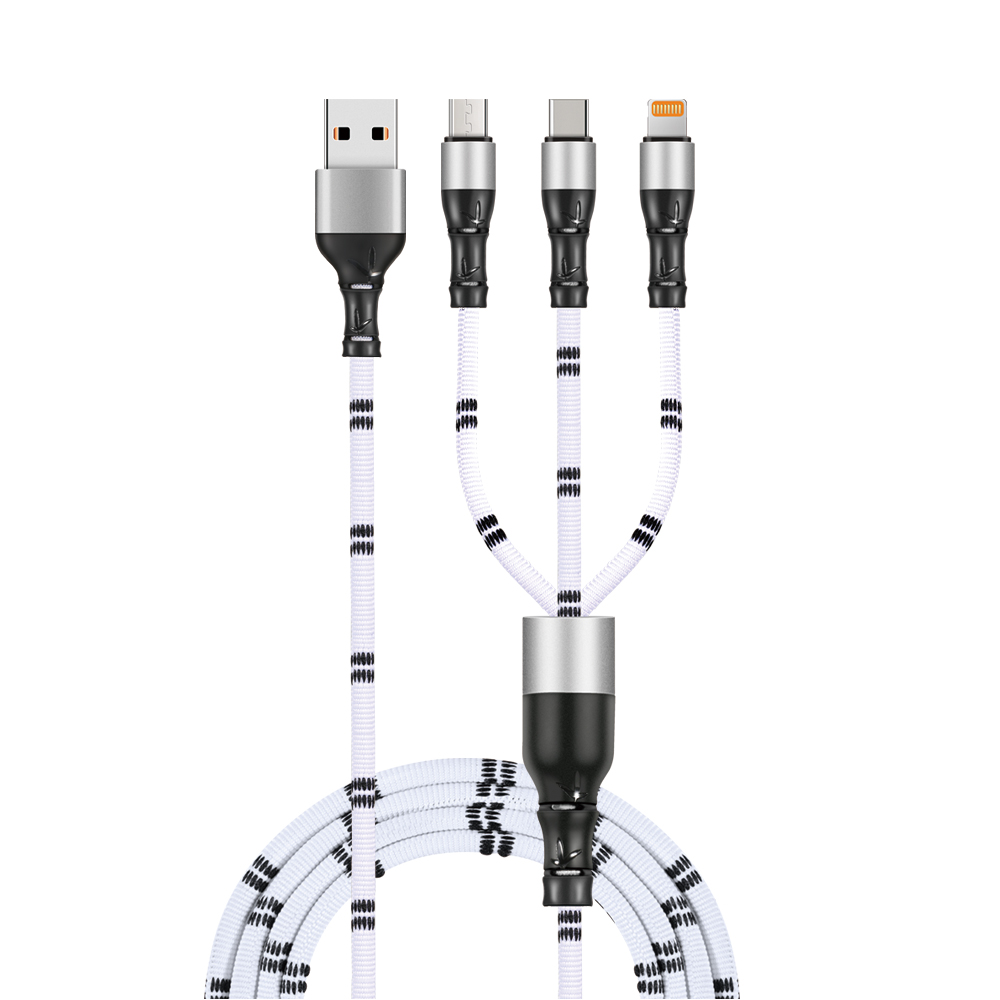 대나무 디자인의 3V1 USB 케이블