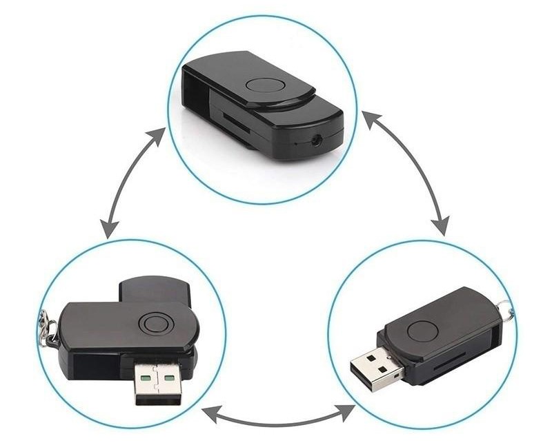 충전식 배터리가 내장된 미니 스파이 카메라 - USB 디스크