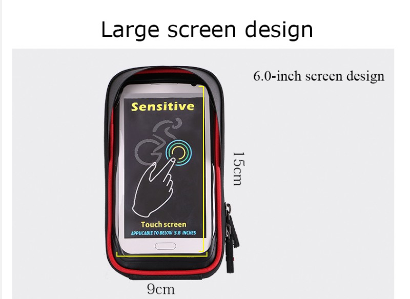 대형 스크린 TPU 터치스크린 자전거 가방