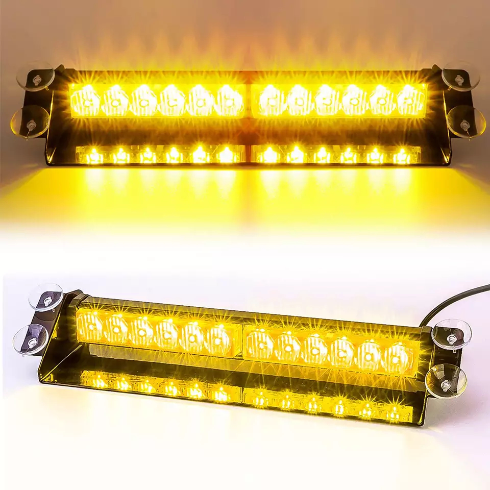 자동차용 경고 LED 조명 스트로브 24 LED 흰색 노란색