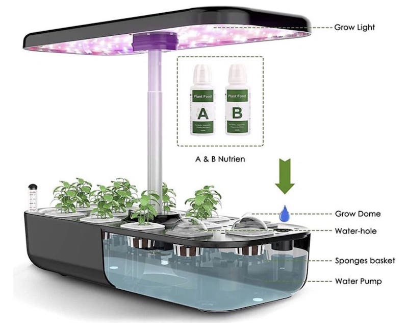 식물 재배용 LED GROW 램프(수경재배) - 12캡슐이 포함된 키트