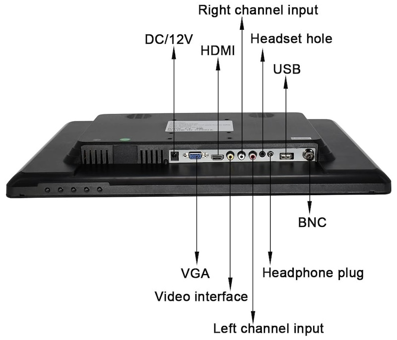 LCD 모니터 19인치, 해상도 1440 x 900px bnc 카메라