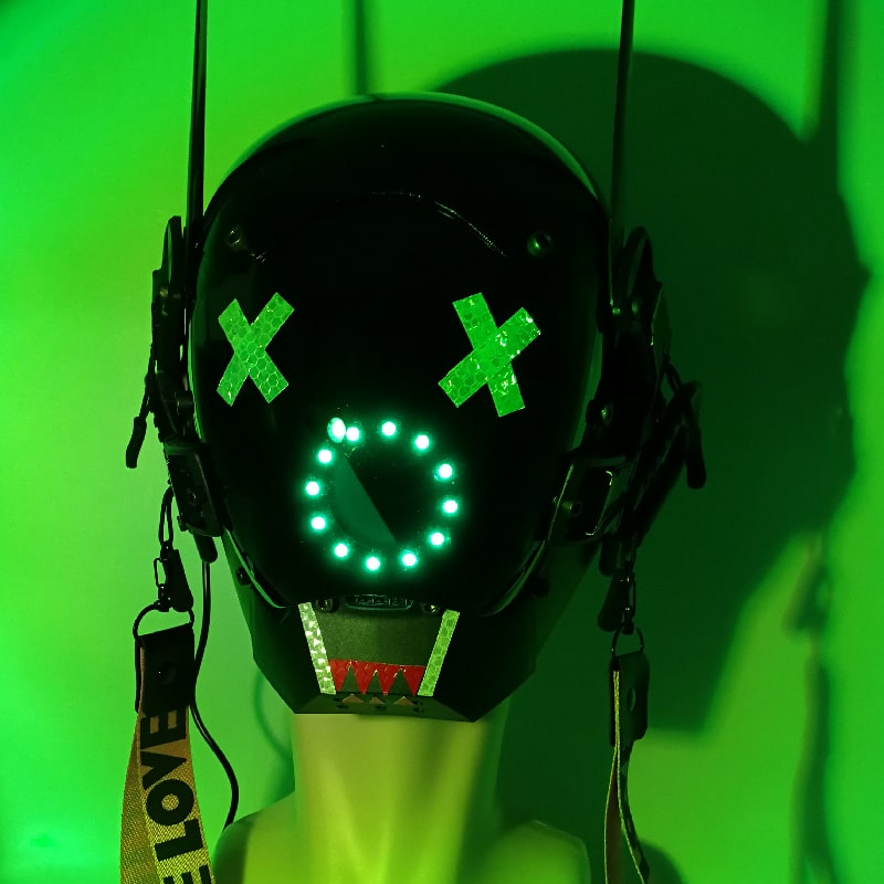 머리 부분의 RAVE HELMET PARTY LIGHTING